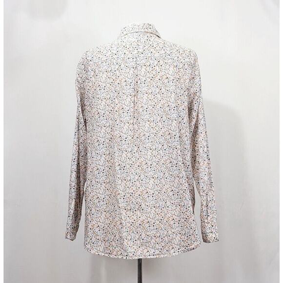 Old Navy Blouse White Colorful White Floral Button Front Misses Size L - Picture 4 of 7
